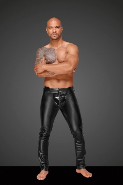 H051 Powerwetlook men's trousers with decorative PVC pleats M H051 Powerwetlook men's trousers with decorative PVC pleats M