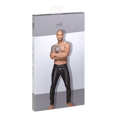 H051 Powerwetlook men's trousers with decorative PVC pleats M H051 Powerwetlook men's trousers with decorative PVC pleats M
