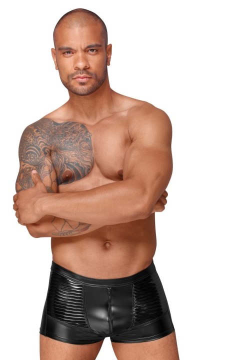 H054 Powerwetlook men's shorts with decorative PVC pleats XL H054 Powerwetlook men's shorts with decorative PVC pleats XL