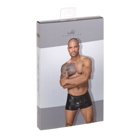 H054 Powerwetlook men's shorts with decorative PVC pleats S H054 Powerwetlook men's shorts with decorative PVC pleats S