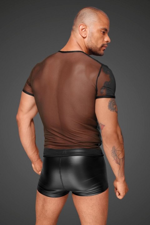 H055 Tulle men's shirt with decorative PVC pleats in the front XL H055 Tulle men's shirt with decorative PVC pleats in the front XL