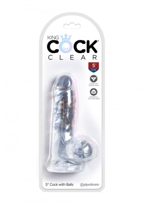 King Cock 5 Inch Cock with Balls Transparant King Cock 5 Inch Cock with Balls Transparant