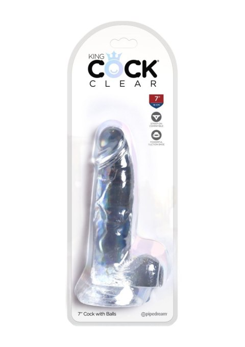 King Cock 7 Inch Cock with Balls Transparant King Cock 7 Inch Cock with Balls Transparant