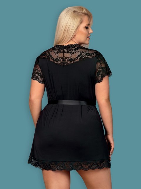 Obsessive 810-PEI-1 szlafrok czarny 2XL/3XL