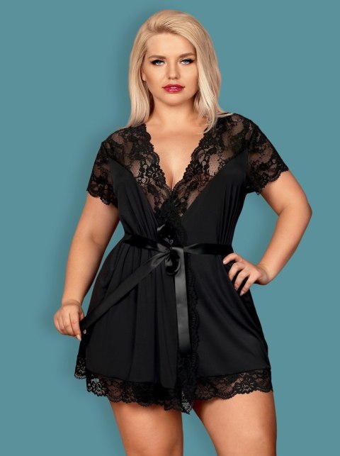 Obsessive 810-PEI-1 szlafrok czarny S/M