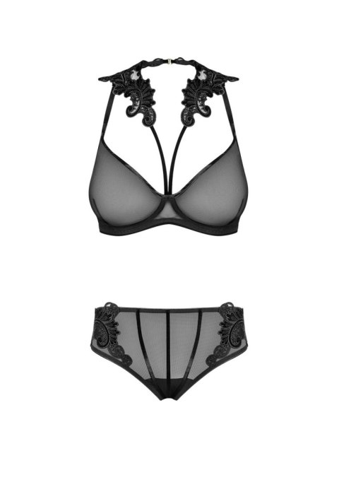 Petitenoir Tulle BPetitenoir Set out of plunge underwired bra with embroidery and briefody Ouvert XL Petitenoir Tulle BPetitenoir Set out of plunge underwired bra with embroidery and briefody Ouvert XL